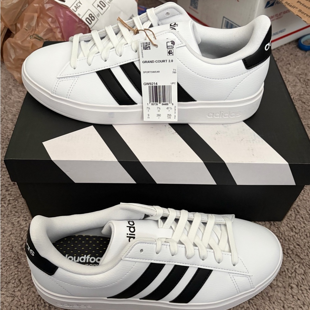 Adidas Women’s Grand Court 2.0 White Black Sneakers